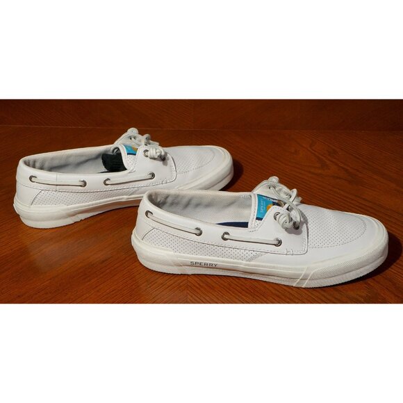 SPERRY Top-Sider Women’s White Boat Shoes Size 8.5 STS86213 Mesh Leather Comfort - Picture 4 of 9